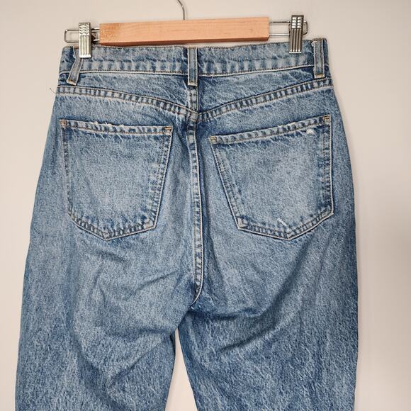 Revice Button Fly Distressed High Rise Mom Jean 28 - Picture 5 of 10